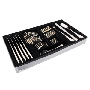 PALAZZO Set tacamuri inox placat cu argint AG 90 - 6 persoane ( 24 piese ) - Img 4