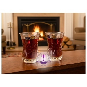 PINWHEEL Set 6 pahare cristal Bohemia ceai 120 ml