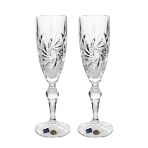 PINWHEEL Set 6 pahare cristal Bohemia sampanie 180 ml - Img 2