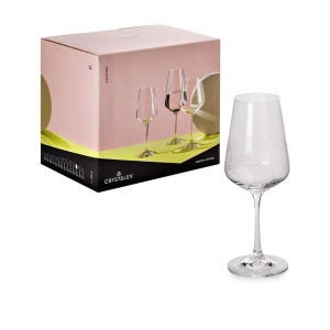 SANDRA FROZEN Set 6 pahare sticla cristalina Bohemia vin alb 350 ml - Img 4