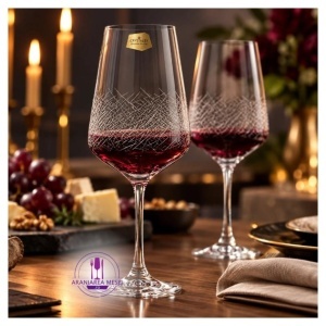 SANDRA FROZEN - Pahare vin sticla cristalina Bohemia 450 ml (set 6 bucati) (40728-450-CH019)