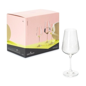 SANDRA FROZEN Set 6 pahare sticla cristalina Bohemia vin rosu 450 ml - Img 4