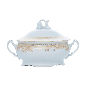 TULIP decor AUR Supiera cu capac portelan Bohemia 2500 ml - Img 3