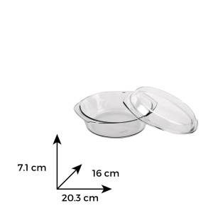 Vas sticla termorezistenta rotund 0.7 cu capac 0.3 l - Img 6