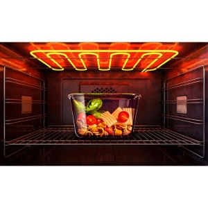 Vas termorezistent rectangular cu capac plastic CLICK 0.85 L - Img 5
