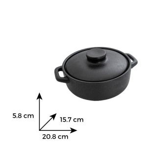 VOLCANO Vas ceramica termorezistenta rotund cu capac 20.8*15.8*5.8 cm - Img 3