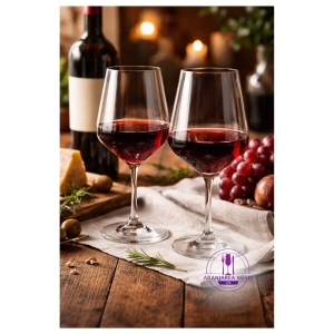 APUS Set 6 pahare sticla cristalina Bohemia vin rosu 450 ml - Img 4