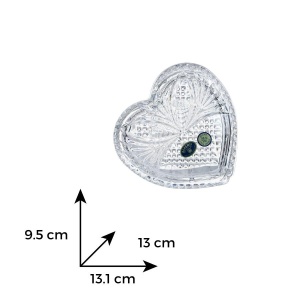 Bomboniera / Cutie bijuterii cristal Bohemia model "Inima" 13 cm - Img 2
