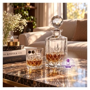 BRIXTON - Pahare whisky si decanter Cristal Bohemia (set 7 piese) (99999-11038-863)