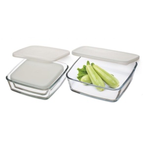 Caserola sticla termorezistenta patrata cu capac plastic 0.5 l - Img 4