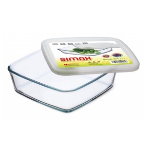 Caserola sticla termorezistenta patrata cu capac plastic 1.7 l - Img 4