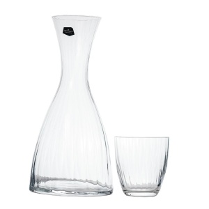 KATE OPTIC Set 2 pahare si decantor sticla cristalina limonada (300 ml + 1200 ml) - Img 5