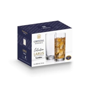 LARUS Set 6 pahare sticla cristalina apa/suc 350 ml - Img 3