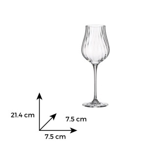 LIMOSA OPTIC Set 6 pahare sticla cristalina Bohemia vin 250 ml - Img 3