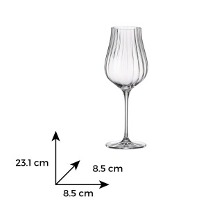 LIMOSA OPTIC Set 6 pahare sticla cristalina Bohemia vin 400 ml - Img 3
