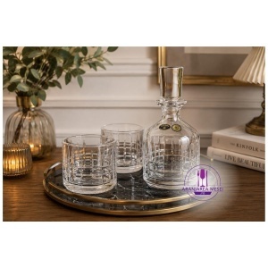 LONDON Set 2 pahare si decantor cristal Bohemia whisky