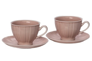 OCTAVIA CORAL Serviciu ceai/cafea portelan 6 persoane 250 ml