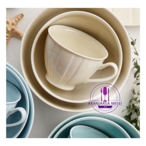 OCTAVIA VANILLA Serviciu ceai/cafea portelan 6 persoane 250 ml