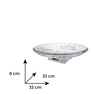 Platou rotund cu picior Cristal Bohemia 33 cm (66657-57040-330) 