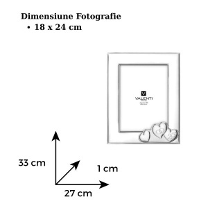 Rama Foto Argint "Inimi" 18×24 cm - cadou aniversare 25 Ani Casatorie (52127-5L)