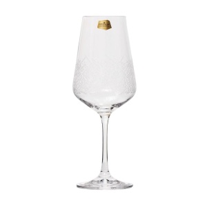 SANDRA FROZEN Set 6 pahare sticla cristalina Bohemia vin rosu 450 ml - Img 2