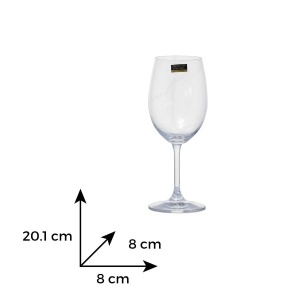 SYLVIA Set 6 pahare sticla cristalina Bohemia vin 350 ml - Img 3