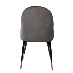 TREVISO Scaun dining catifea verde/gri – picioare metalice negre/aurii - Img 4