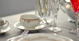 TULIP decor AUR Serviciu ceai portelan Bohemia 6 persoane 320 ml - Img 2