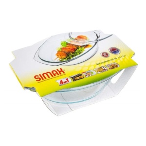 Vas sticla termorezistenta oval 3 l cu capac 1.4 l - Img 6