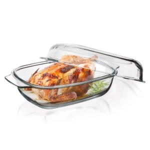 Vas sticla termorezistenta rectangular 3.2 l cu capac 2.3 l - Img 6