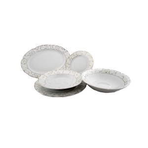 VIVIEN decor ARGINT Serviciu masa portelan 6 persoane ( 20 piese ) - Img 2