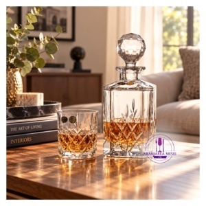 BRIXTON Set 6 pahare si decantor cristal Bohemia whisky
