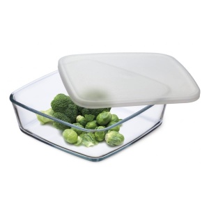 Caserola sticla termorezistenta patrata cu capac plastic 1.7 l - Img 5