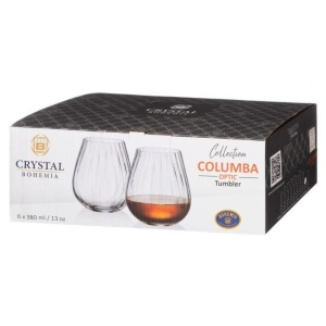 COLUMBA OPTIC Set 6 pahare sticla cristalina whisky 380 ml - Img 3
