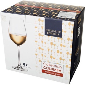 COLUMBA Set 6 pahare sticla cristalina vin alb 400 ml - Img 3