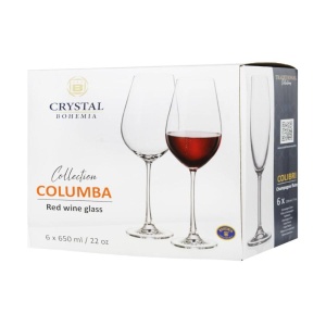 COLUMBA Set 6 pahare sticla cristalina vin rosu 650 ml - Img 6