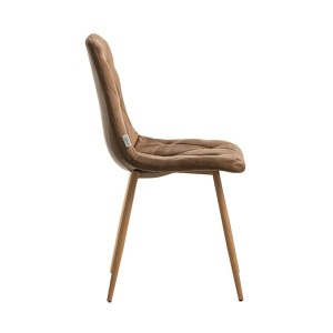 GOTEBORG Scaun dining catifea maro – picioare metalice aspect lemn - Img 4