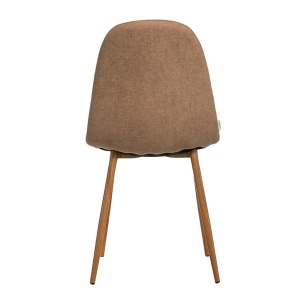 HELSINKI Scaun dining stofa bej – picioare metalice aspect lemn - Img 5