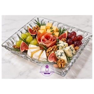 MARBLE - Platou sticla cristalina Bohemia 26 cm (6KG61-99W24-260)