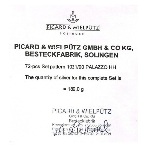 PALAZZO Set tacamuri inox placat cu argint AG 90 - 12 persoane ( 72 piese ) - Img 10