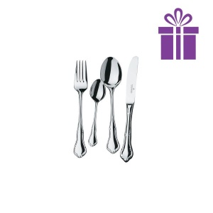 PALAZZO Set tacamuri inox placat cu argint AG 90 - 12 persoane ( 72 piese ) - Img 2