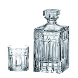 PAUL - Pahare whisky si decanter Cristal Bohemia (set 7 piese) (99999=38700-555)