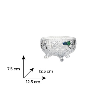PINWHEEL Bol cristal Bohemia cu 3 picioruse 12.5 cm - Img 3