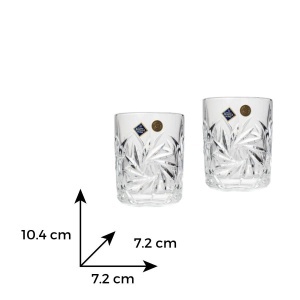 PINWHEEL Set 6 pahare cristal Bohemia whisky 360 ml - Img 3