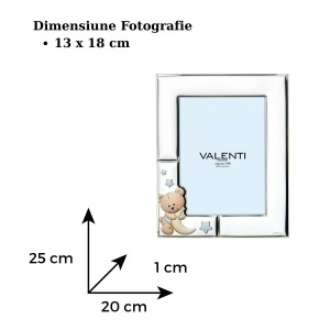 Rama foto Argint Bebe 13x18 cm Ursuleti Semiluna Albastru (73155-4LC)
