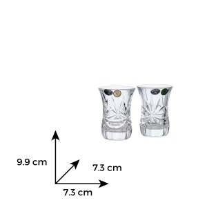 RIBON Set 6 pahare cristal Bohemia ceai 120 ml - Img 3