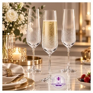 SANDRA FROZEN - Pahare sampanie sticla cristalina Bohemia 200 ml (set 6 bucati) (40728-200-CH019)