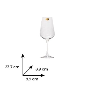 SANDRA FROZEN Set 6 pahare sticla cristalina Bohemia vin rosu 450 ml - Img 3