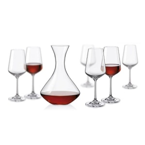 SANDRA Set 6 pahare si decantor sticla cristalina vin (350 ml + 1500 ml) - Img 6