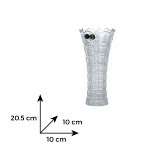 Vaza cristal Bohemia evazata lucrata manual 20.5 cm - Img 3